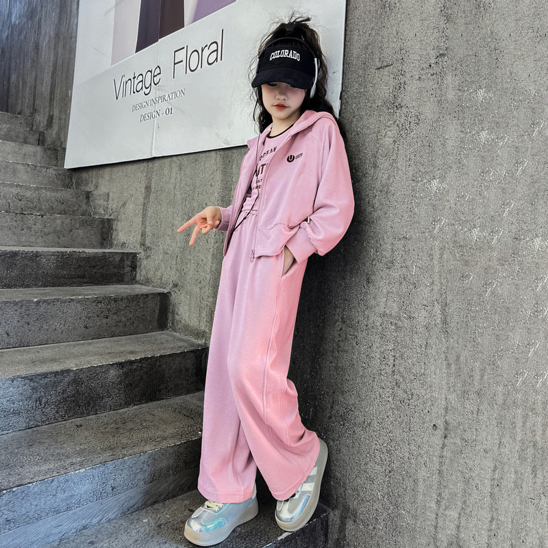 Girls' spring/autumn outfit set - new  spring collection - stylish korean-inspired fashion for girls - big kids' outerwear & activewear set - children's clothing
