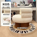 Single lazy sofa chair cream style cashmere popular dopamine living room bedroom solid wood creative casual chair