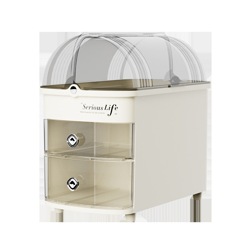 Large capacity desktop skin care products transparent plastic storage box lipstick dust-proof cosmetics storage box ins wind