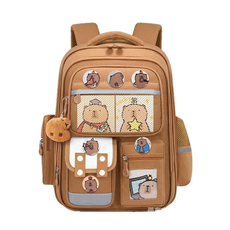 New kapibara schoolbag girls primary school bag 1-3-6 grade junior high school students dirt-resistant backpack men