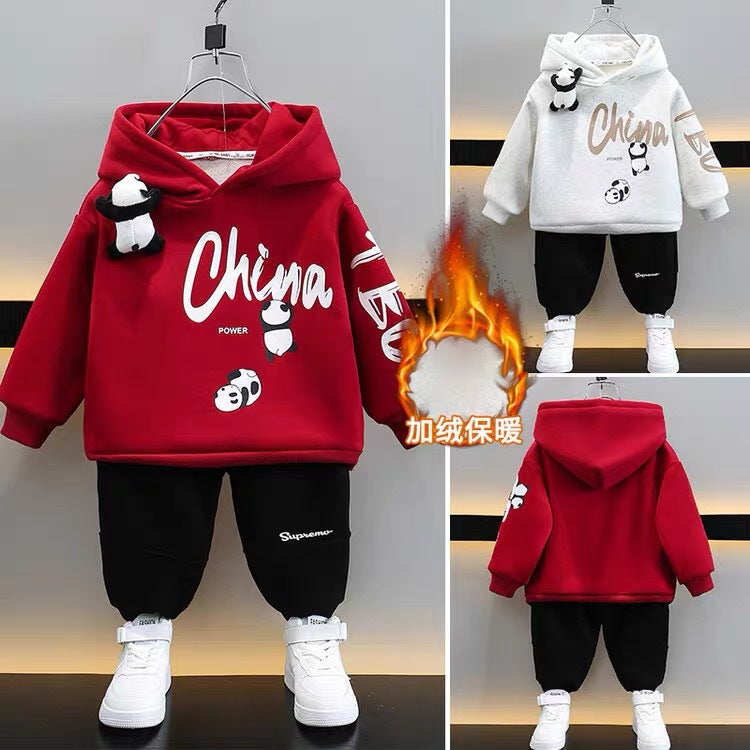 children's autumn and winter sweatshirt set,  new style, kids' outerwear, long-sleeved two-piece set for boys and girls, wholesale