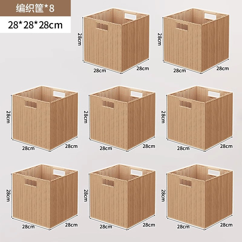 Solid wood bookshelf shelf floor-to-wall combination lattice cabinet living room kindergarten storage low household bookcase