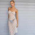 Fashion ins style sexy niche lace see-through suspender skirt  best sellingfashionbacklessdress