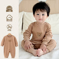 Newborn cotton romper - stylish autumn/winter outfit for baby boys and girls - long sleeve bodysuit for outdoor wear