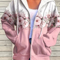 hot-selling plus-size women's zip-up hoodie, new casual long-sleeve hooded sweatshirt jacket, dropshipping available