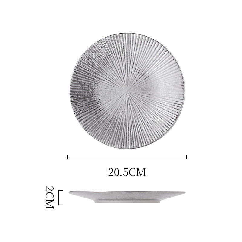 Insaccessible luxury ceramic western dinner plate retro ceramic restaurant for home shallow plate japanese ceramic good-looking dish plate