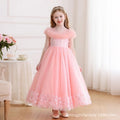 new arrivalkids dress flower girl wedding dress long skirt lace mesh tutu birthday party princess dress wholesale
