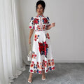 new european and american style printed elegant dress