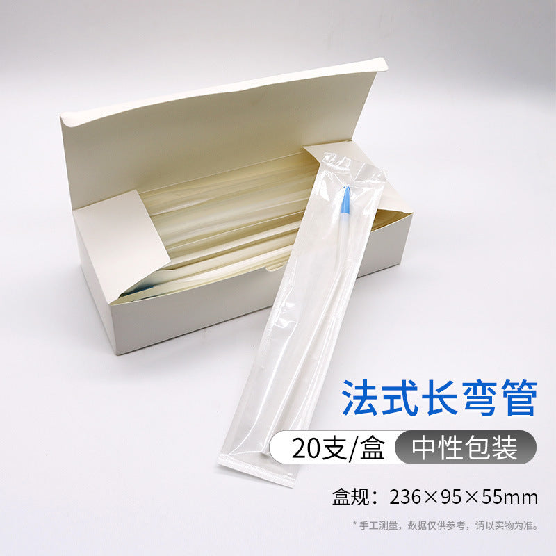 Dental oral saliva suction tube, French long elbow, individually packaged plastic straw, strong straw wholesale 20 pcs/box