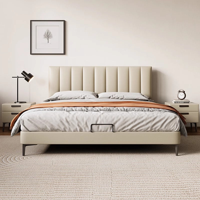 Nandi italian normcore leather bed double bed 1.8m modern casual first-layer cowhide master bedroom small apartment wedding bed