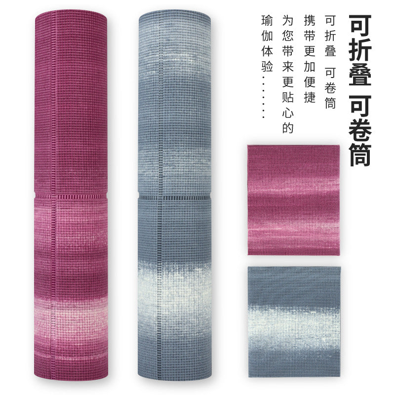 Pvc foldable yoga mat student nap mat fitness mat non-slip 4mm thin sports outdoor picnic mat foldable
