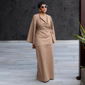 European and american cross-border women's fashion:  summer new arrival - elegant and slim-fitting slit top with high-waisted midi skirt set