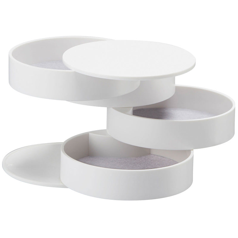Japan Liheng, rotating jewelry box 4-layer jewelry storage box black and white