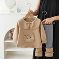 Girls' cartoon cat outfit: new korean style knitted cardigan & cute baby sweater leggings two-piece set