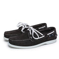 Men's casual leather shoes - lightweight, hand-stitched, plus size, classic boat shoes, old money style
