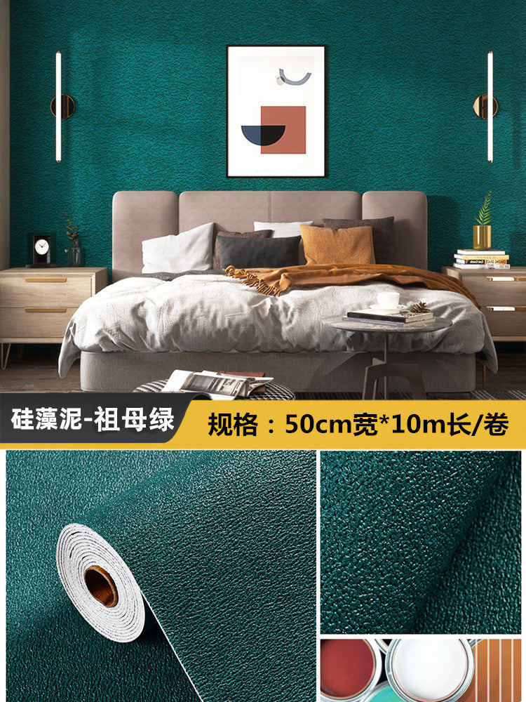 Special wallpaper for gray walls Self-adhesive waterproof and moisture-proof 3D three-dimensional wall stickers Wall wallpaper to cover up ugly household dormitory stickers