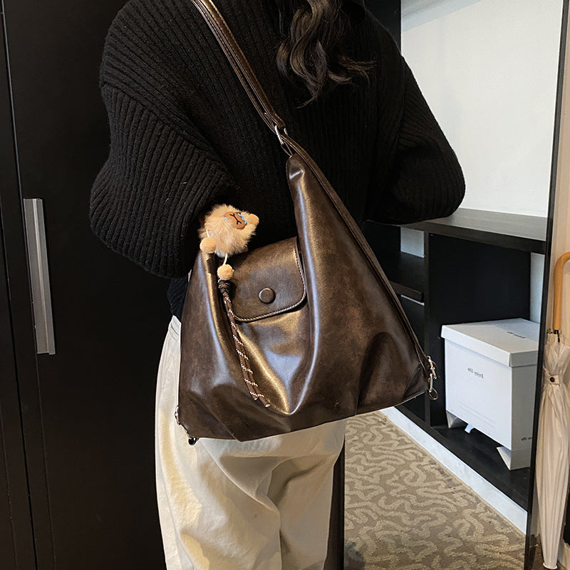 Shoulder tote bag women 2025 new large-capacity commuter backpack design sense lightweight travel backpack women