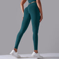 fashion seamless knittingpure colorhigh waist tight peach butt yoga pants sports running fitness nine-point pants