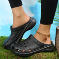 Thick solepvc crocs women's summer outwearplatform shoes bottom toe cover half drag non-slipfashion heightened beach sandals