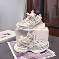 Girls' fashion chunky sneakers  spring/autumn new korean style kids' color block athletic shoes boys' lightweight running shoes