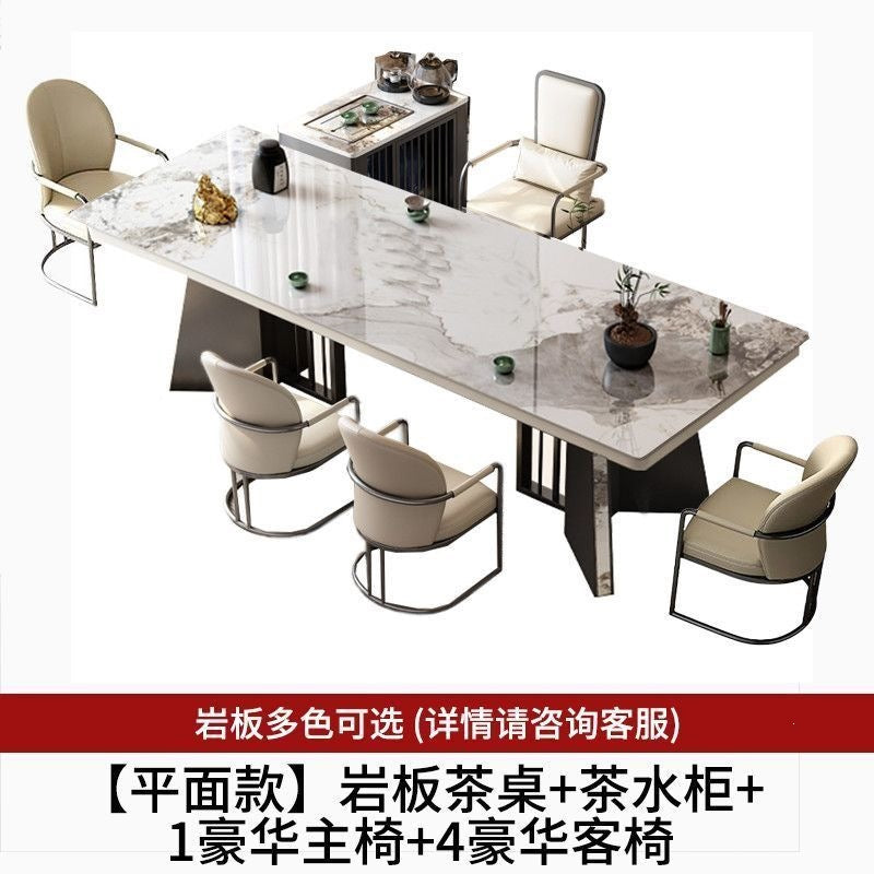 New chinoiserie luxury stone slate tea table table modern tea table and chair combination casualaccessible luxury office large board table tea making table