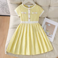 Yellow short-sleeved dress for children