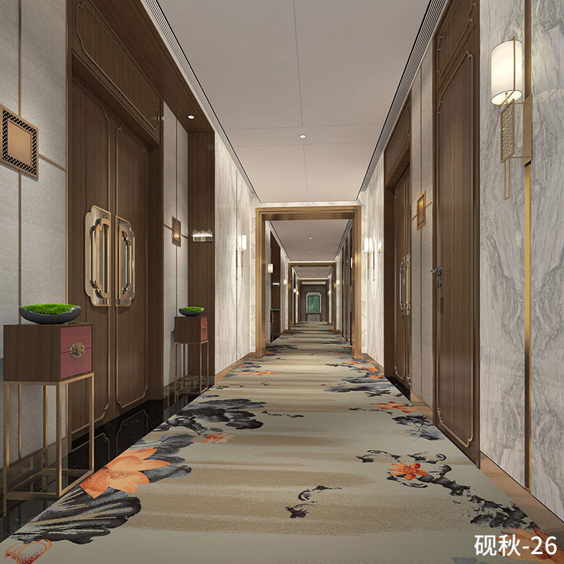 Custom hotel corridor aisle carpet, thickened 800g, fire-retardant, full coverage, for office buildings, offices, living rooms, bedrooms, and commercial use