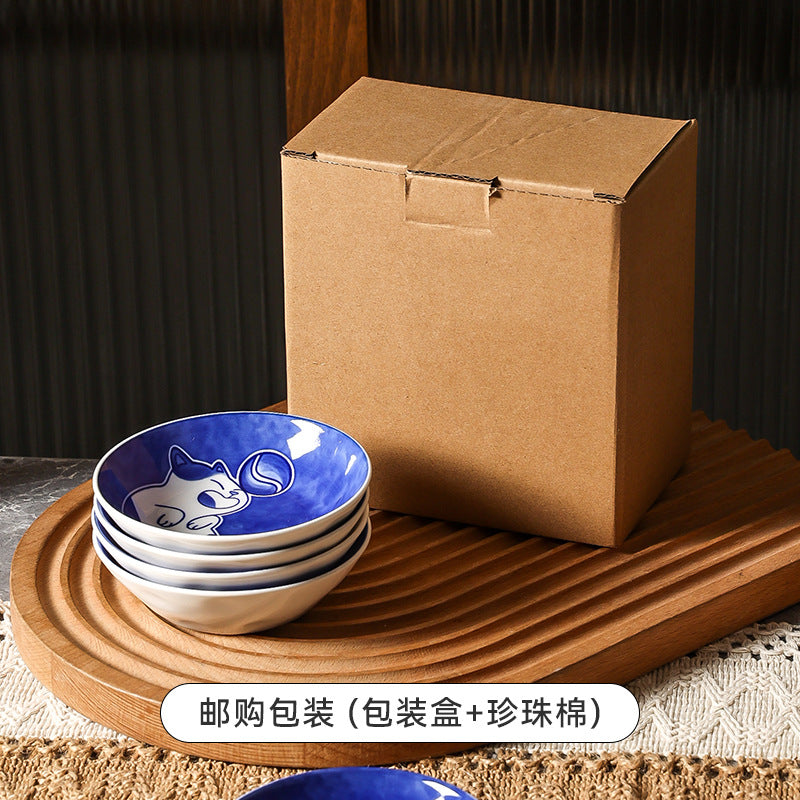 Creative and cute ceramic cat dipping dish for home use - perfect for restaurants, hotels, hot pot, seasoning, and snacks. adorable cat plate