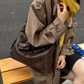 2025 korean style double shoulder crossbody multifunctional backpack women's new casual bag minimalist large capacity shoulder tote bag