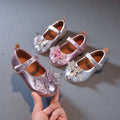 Girls' princess shoes - spring/autumn leather shoes for baby girls - children's shoes - bowknot flats - summer velcro closure - little princess style