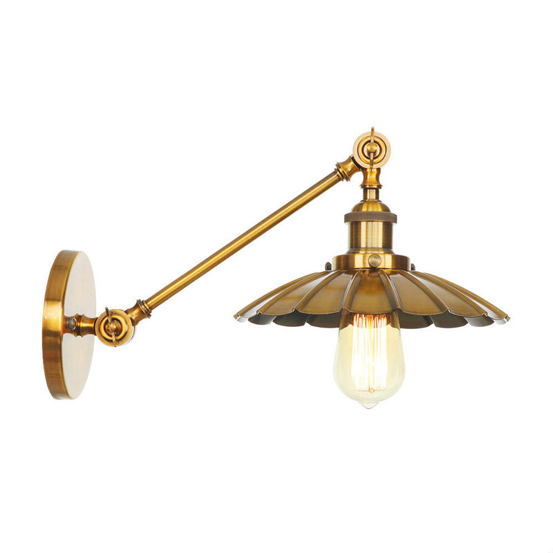 American industrial wind wrought iron wall lamp, living room retro background wall lamp, aisle entrance, golden simple bedroom bedside lamp