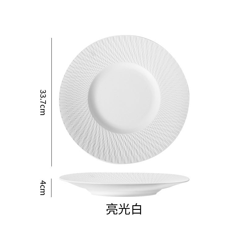 Nordic rock texture ceramic steak plate - premium ceramic tableware for restaurants and hotels