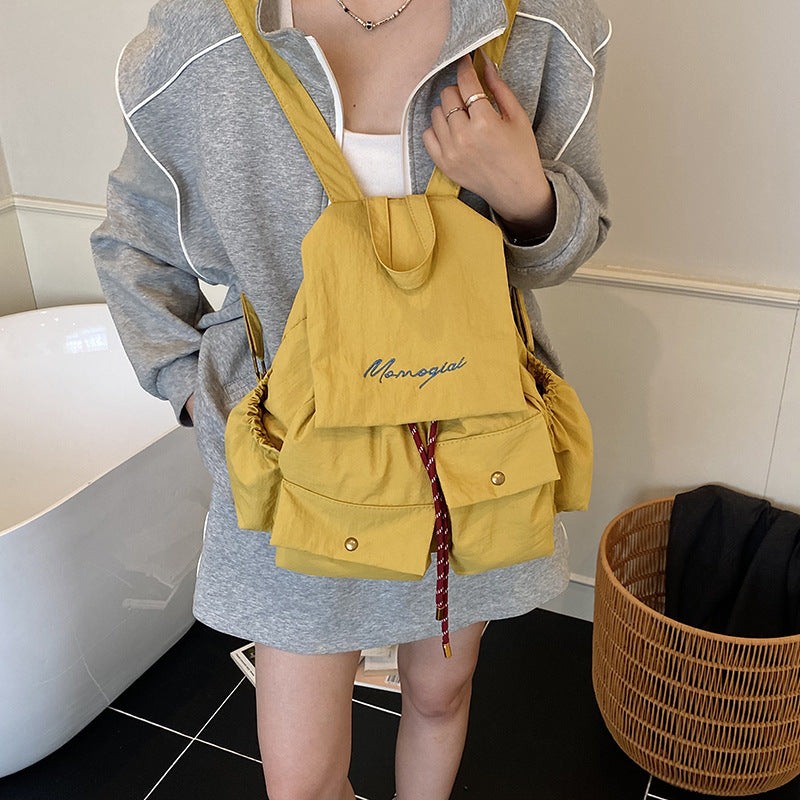 Large capacity women's casual backpack - new autumn collection, unique and versatile, perfect for students, solid color, minimalist design, commuter backpack