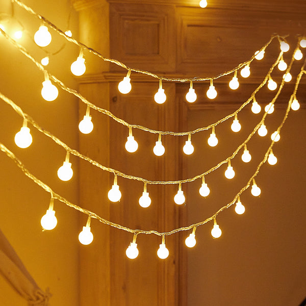 LED round ball lights, colorful lights, small light strings full of stars, string lights ins girl bedroom transformation room decoration lights wholesale