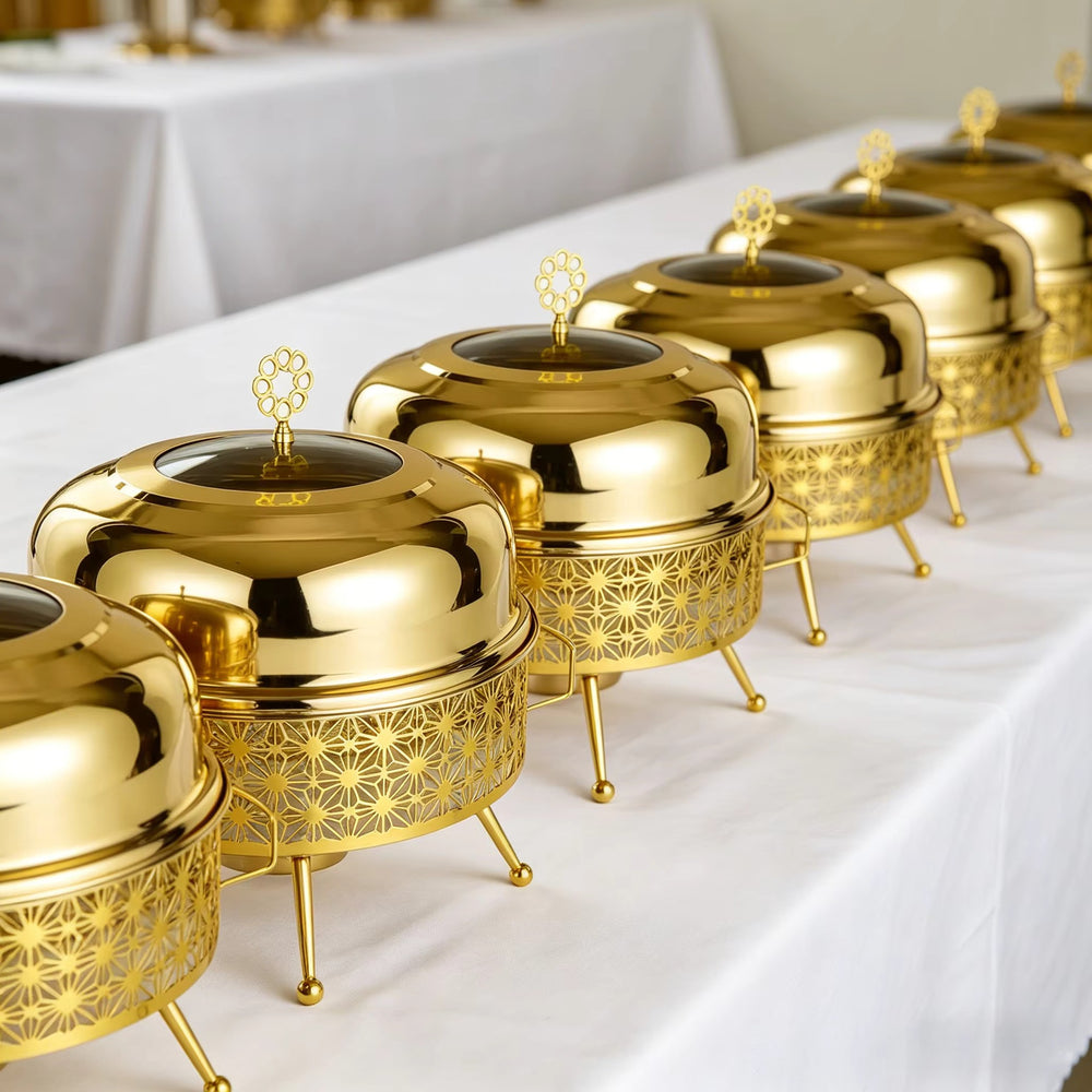 Gold luxury hanging buffet warmer - hotel restaurant wedding banquet buffet stove - in stock wholesale