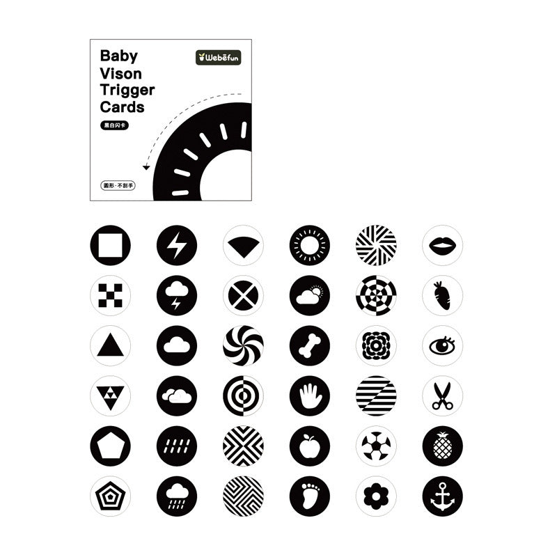 Infant early education educational newborn black and white card color cognition visual stimulation flash card cognition card children's toys