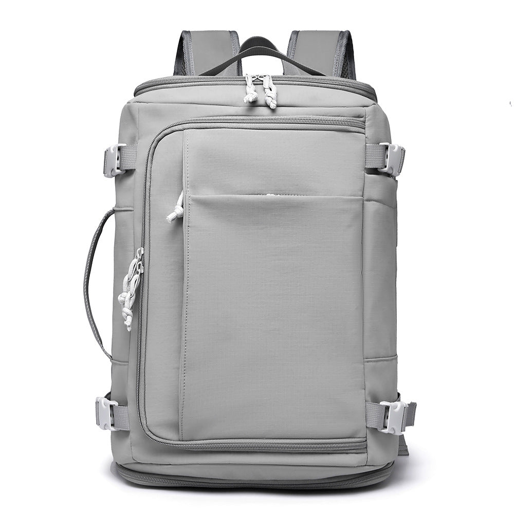 Cross-border box open bag outdoor simple backpack breathable burden reduction shoulder back large capacity men's bag USB independent shoe compartment