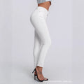 Amazon tiktok pinduoduo foreign trade cross-border fashion raw edge design white jeans for women easiest for match and slimming look