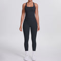 Naked-feel, form-fitting yoga set featuring a racerback design, high-waisted leggings with butt-lifting effect, and pockets. perfect for outdoor activities, casual wear, running, and gym workouts