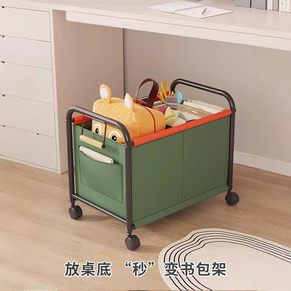 Storage basket under desk backpack organizer snack basket mobile toy storage cart office desk organizer