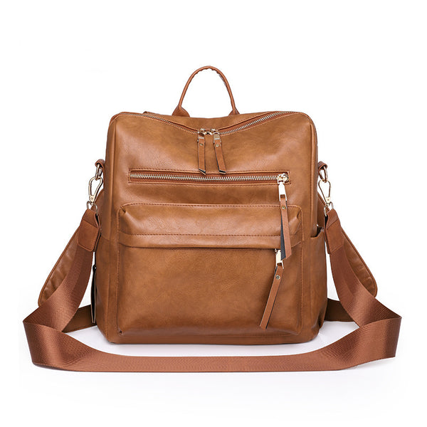 Zhenli  large-capacity backpack women, European and American retro women's backpack, multi-functional backpack
