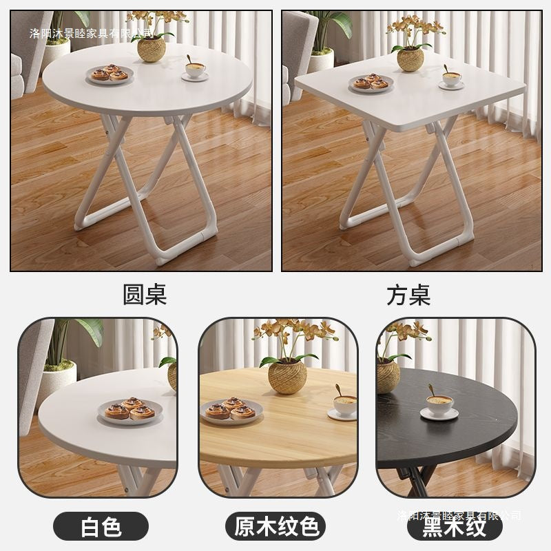 Foldable table dining table for homesmall apartment rental house simple table and chairs for eating square table round table convenient stall