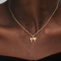 European and american new arrival: high-end bowknot necklace - women's fashionable, minimalist, and unique gold clavicle chain - stylish and versatile necklace