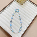 Creative cartoon kt rabbit alloy chain mobile phone lanyard wrist new diy handmade beaded crystal star bag pendant