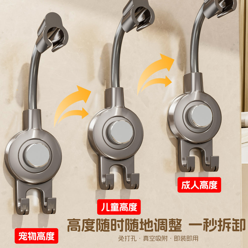 Suction cup shower head holder - waterproof, drill-free, universal handheld shower head accessory mounting base