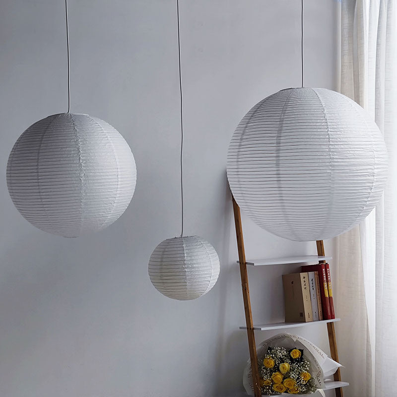 Wabi Silent Wind Ball Japanese Retro Paper Lamp Ball Bedroom Restaurant Clothing Store Xuan Paper Homestay Fenoguchi Yong Chandelier