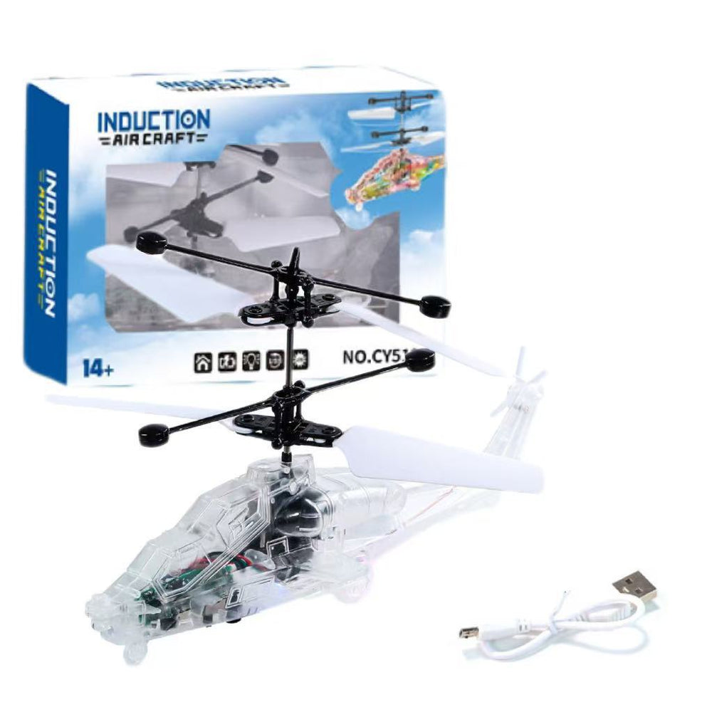 children's remote control aircraft, drop-resistant sensor suspension helicopter with lights, drop-resistant aircraft, street stall toys