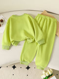 hot selling autumn new arrival 3d floral round neck set - long pants & sweatshirt two-piece outfit