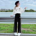 Girls' spring/autumn  new stylish tracksuit set - girls' casual wide-leg pants two-piece outfit for big girls and children