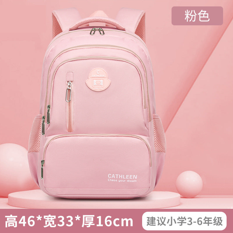 New school bags for primary and secondary school students, boys and girls, junior high school students, large-capacity backpacks, men's burden reduction, good things for school season